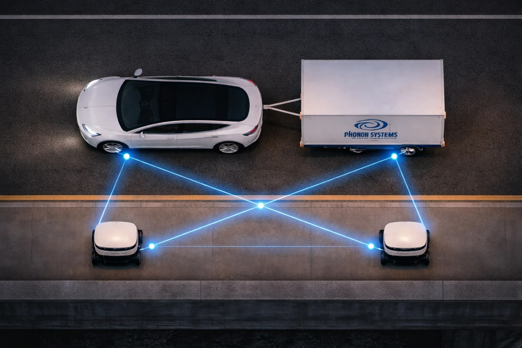 Autonomous convoy in a night time urban street